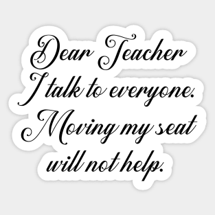 Dear Teacher Sticker